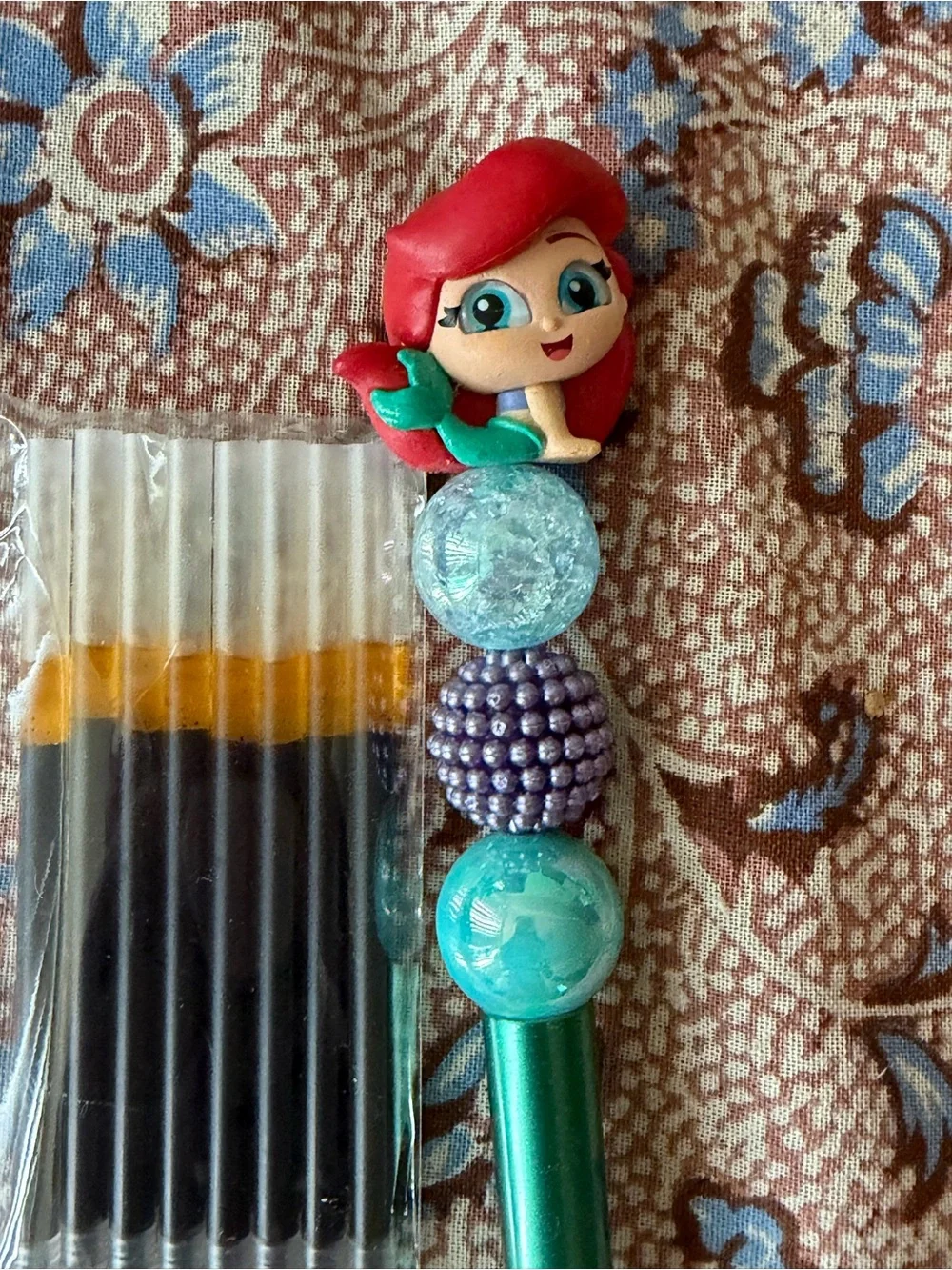 Doorable Mermaid Bead Top Pen - with extra pen refills